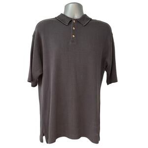 Joseph & Feiss Gray Silk Blend Short Sleeve Polo, Size XL